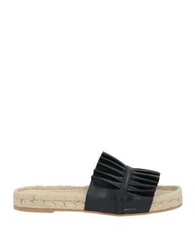 Antonia's Woman Espadrilles Black Size 8 Cowhide