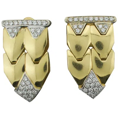 Pre-owned Antonini Italian 18k Gold Flexible Diamond Earrings – 1.00 Carat Total In Multi