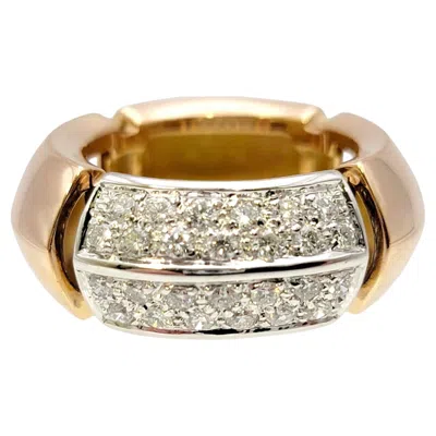Pre-owned Antonini Milano 'tropez' Diamond Sectioned Band Ring In 18 Karat Rose Gold In Red