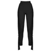 Antoninias Women's Adina Elegant Leggings With Decorative Folds And Metal Buckle In Black In Black