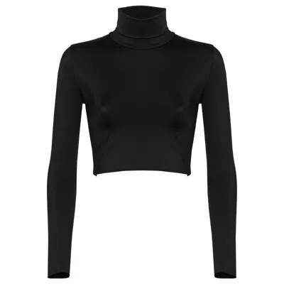 Antoninias Women's Amaze Turtleneck Swimwear Crop Top With Long Sleeves In Black