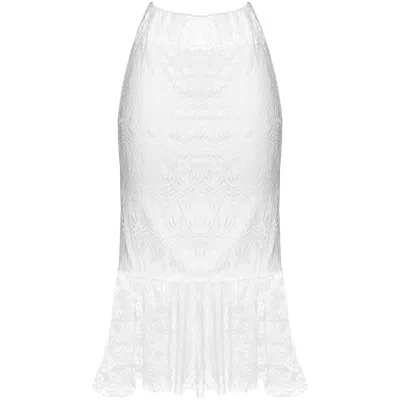 Antoninias Women's Cassia Flowy High-rise Skirt In Sheer Whisper White