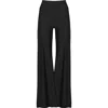 Antoninias Women's Cleo High Waisted Stretch Wide Leg Pants With Side Slit In Black In Black