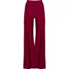 Antoninias Women's Cleo High Waisted Stretch Wide Leg Pants With Side Slit In Red In Red