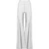Antoninias Women's Cleo High Waisted Stretch Wide Leg Pants With Side Slit In White In White