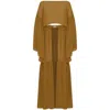 Antoninias Women's Comely Chiffon Two Piece Beach Cover Up With Ruffles In Gold In Gold