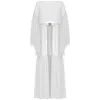 Antoninias Women's Comely Chiffon Two Piece Beach Cover Up With Ruffles In White In White