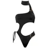 Antoninias Women's Dulcesa Cut-out One-piece Swimwear With Golden Details In Black In Black