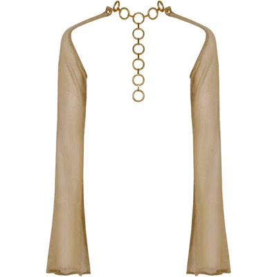 Antoninias Women's Ebele Sleeves Worn With Elegant Chocker Necklace In Gold