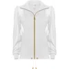 Antoninias Women's Elegant Panacea Tracksuit Jacket With Golden Details And Chiffon Sleeves In White In White