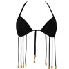 Antoninias Women's Elixir Bikini Bra With Golden Details In Black In Black