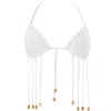 Antoninias Women's Elixir Bikini Bra With Golden Details In White In White