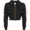 Antoninias Women's Fitcy Short Tracksuit Jacket With Golden Details In Black In Black