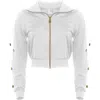 Antoninias Women's Fitcy Short Tracksuit Jacket With Golden Details In White In White