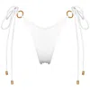 Antoninias Women's Henoria Double Layered Seamless Bikini Bottom With Golden Ring Details In White In White