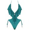Antoninias Women's Hortenzis Ruffled One-piece Swimsuit With Adjustable Zip In Petrol