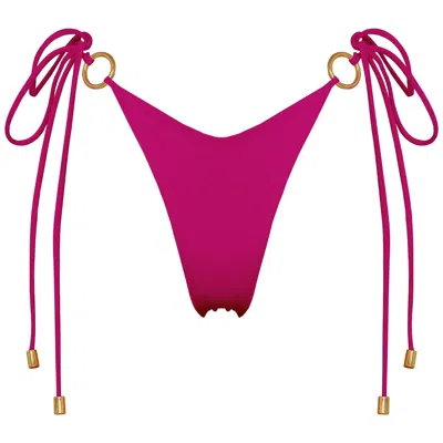 Antoninias Women's Pink / Purple Henoria Double Layered Seamless Bikini Bottom With Golden Ring Details In Pink In Pink/purple