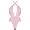 Antoninias Women's Pink / Purple Melanie Dual-way Plunge Swimsuit With Side Cut-outs In Rose