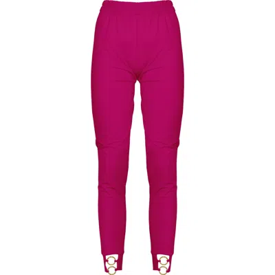 Antoninias Women's Pink / Purple Sistine Elegant Pants With Golden Ring Details In Pink In Pink/purple