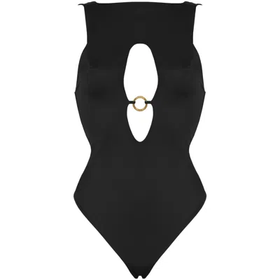 Antoninias Women's Venetia One-piece Swimsuit With Cut-out Detailing In Black.