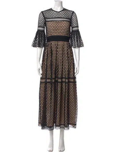 Pre-owned Antonino Valenti Crew Neck Long Dress In Black