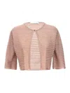 Antonino Valenti Linda Carrara Cropped Cardigan In Nude & Neutrals