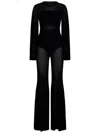 Antonino Valenti Desiree Ribbed Flared-design Jumpsuit In Black