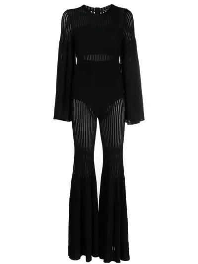 Antonino Valenti Desiree Ribbed Flared-design Jumpsuit In Black