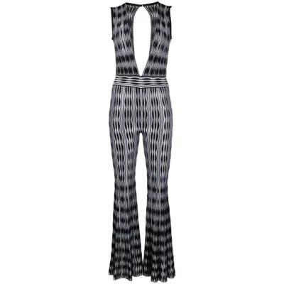 Antonino Valenti Delia Knitted Sleeveless Jumpsuit In Black/white