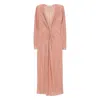 Antonino Valenti Twist-front Glitter Midi Dress In Pink