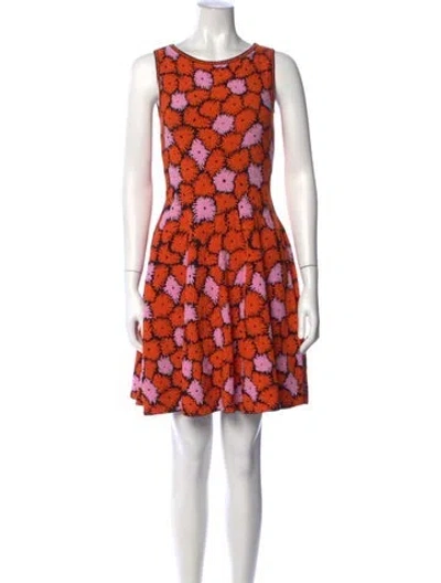 Pre-owned Antonino Valenti Floral Print Mini Dress In Orange
