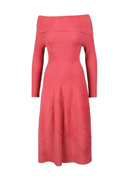 Antonino Valenti Long Chenille Dress - Red In Multi
