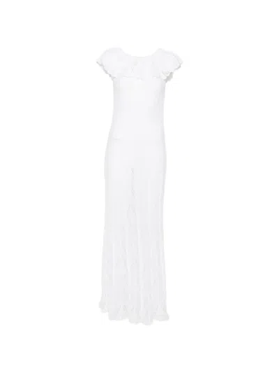 Antonino Valenti Off-shoulder Ruffled Maxi Dress In White