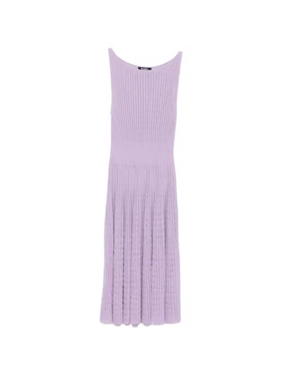 Antonino Valenti Ribbed-knit Sleeveless Midi Dress In Neutral