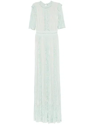 Antonino Valenti Ruffled Maxi Dress In Blue