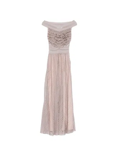 Antonino Valenti Ruffled-panel Maxi Dress In Neutral
