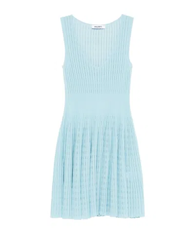 Antonino Valenti Short Ribbed Dress In Clear Blue