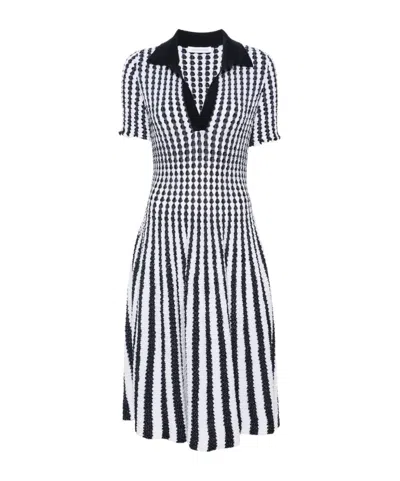 Antonino Valenti Striped Seersucker Midi Dress In White