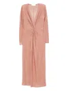Antonino Valenti Twist-front Glitter Midi Dress In Pink