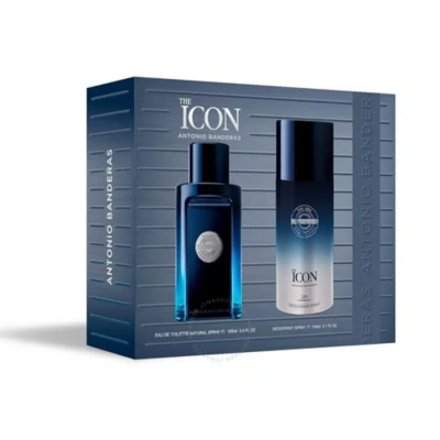Antonio Banderas Men's The Icon Eau De Parfum Gift Set Fragrances 8411061074657 In Black