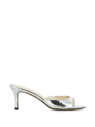 Antonio Barbato Maestri Veneziani Open-toe Leather Mules In Silver