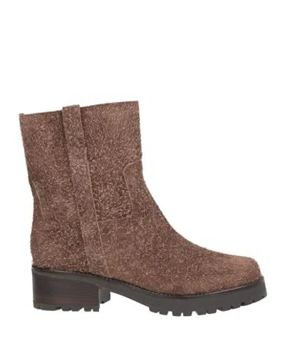 Antonio Barbato Woman Ankle Boots Chocolate Brown Size 8 Leather