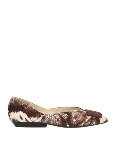 Antonio Barbato Woman Ballet Flats Dark Brown Size 6 Leather