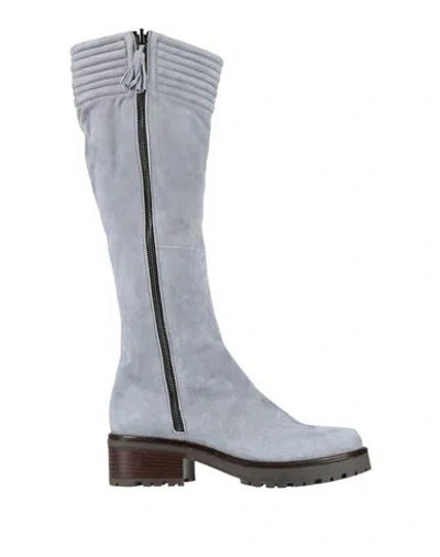 Antonio Barbato Woman Boot Slate Blue Size 8 Leather In Green