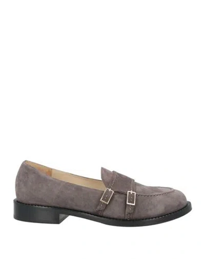 Antonio Barbato Woman Loafers Dove Grey Size 8 Leather In Gray