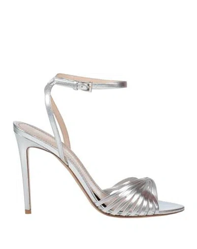 Antonio Barbato Woman Sandals Silver Size 6 Leather