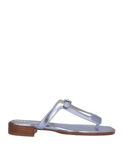 Antonio Barbato Woman Thong Sandal Lilac Size 6.5 Leather In Purple