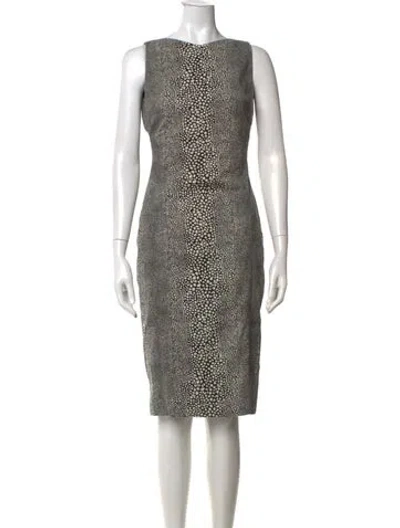 Pre-owned Antonio Berardi Animal Print Knee-length Dress In Black/neutrals