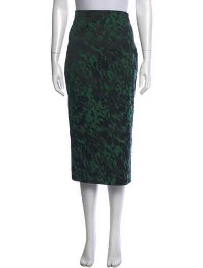 Pre-owned Antonio Berardi Animal Print Midi Length Skirt In Green