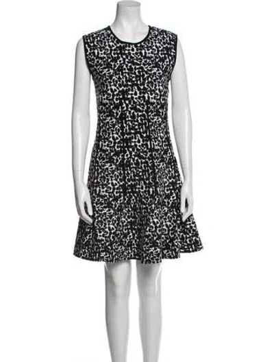 Pre-owned Antonio Berardi Animal Print Mini Dress In Black